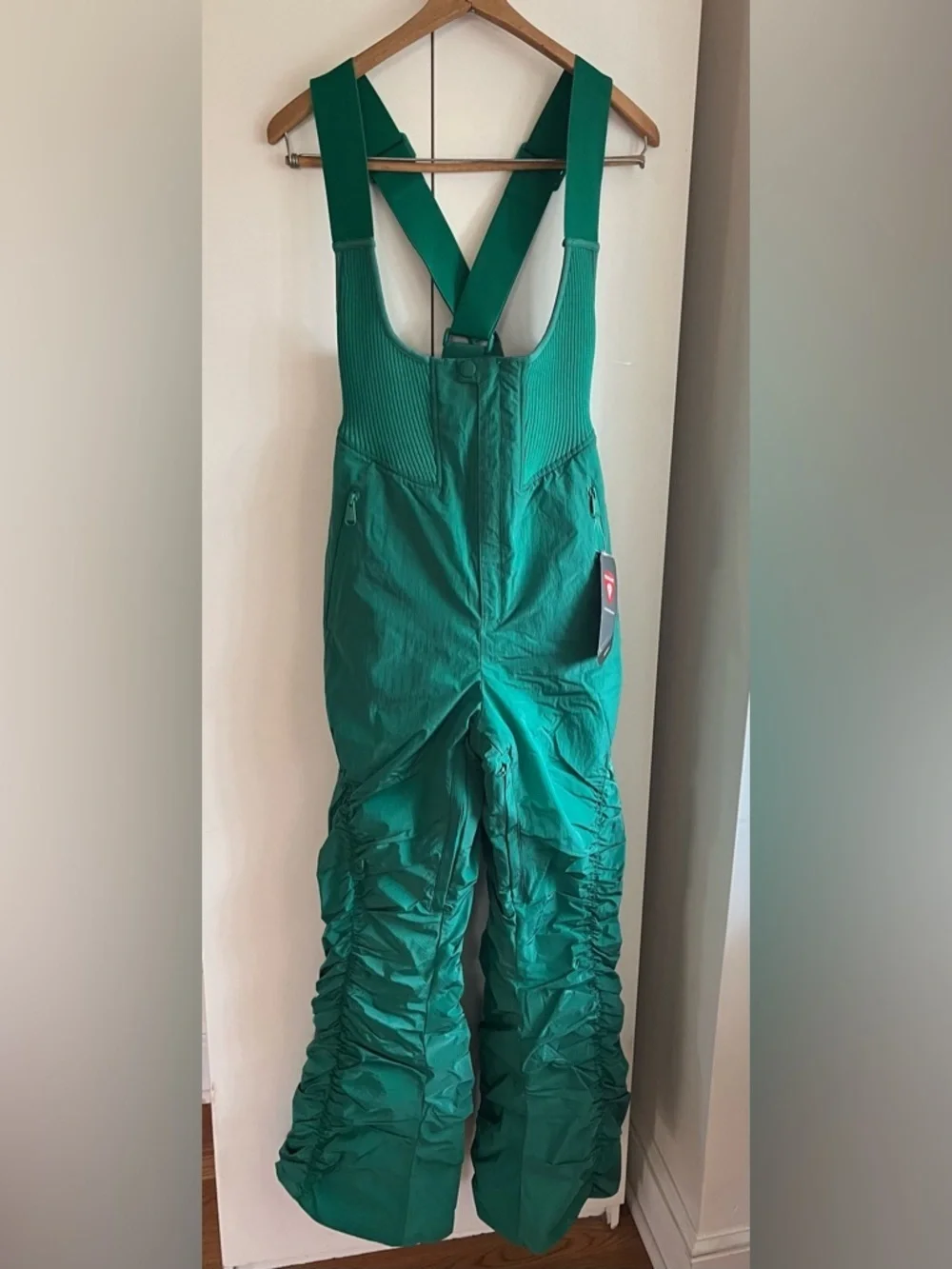 Free People Movement Lift Laugh Love Ski Bib Green Glow Size Small NWT